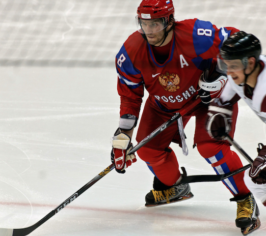 Alexander Ovechkin plays in the KHL for his home town in Moscow, Russia. Many NHL players are playing overseas due to the recent lockout.