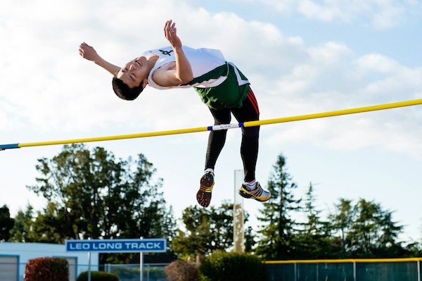 Victor Du (13) helped lead the boys Paly jumping to a 5-0 record this year.