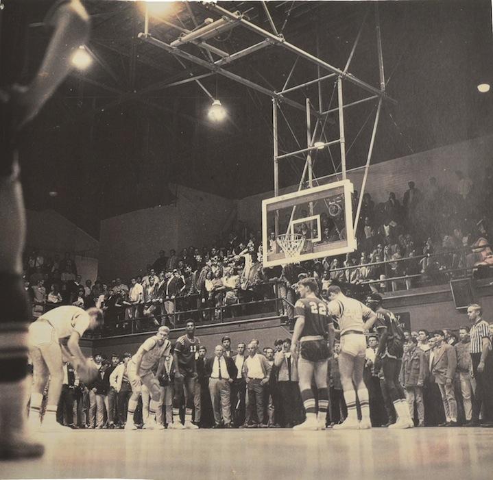 In the 1967 SPAL Championship, Mark Daley (68) made two free throws in the final minute to win the game 70-68 against the Sequoia Redwoods. That championship game drew the largest crowd to ever occupy the big gym.