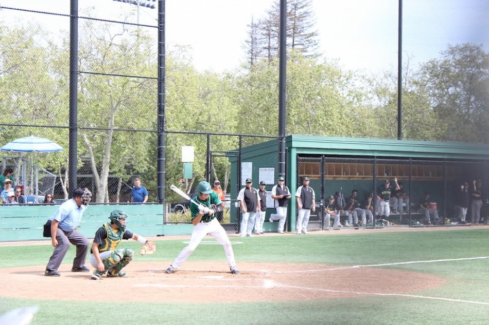 Ryan Chang (17) looks to hit in his game against San Ramon Valley on Saturday. The Vikings went on to lose 3-0. 