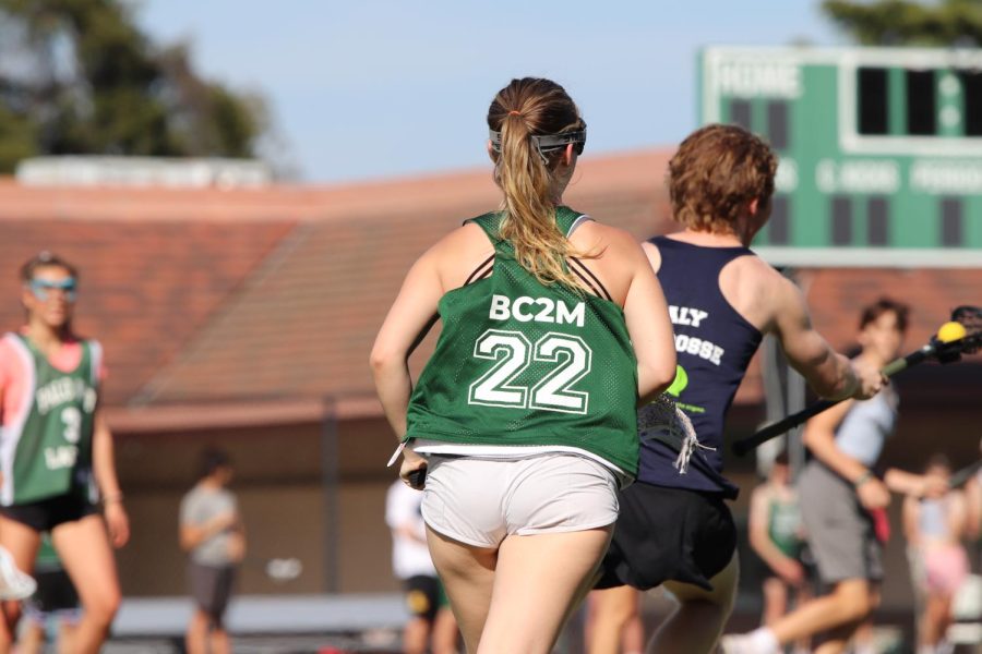 Captain Rachel Ellisen (22) sports a BC2M jersey. Photo by Grace Gormley. 